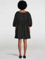 Puff-Sleeve Mini Dress