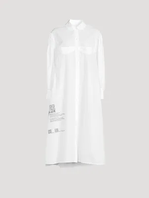 Cotton Midi Shirt Dress With Cup Detail