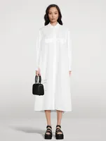 Cotton Midi Shirt Dress With Cup Detail