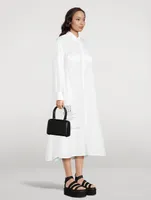 Cotton Midi Shirt Dress With Cup Detail