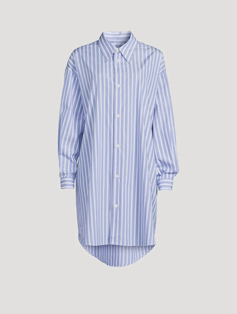 Poplin Shirt Dress Stripe Print