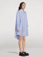 Poplin Shirt Dress Stripe Print