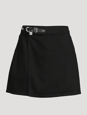 Padlock Denim Mini Skirt