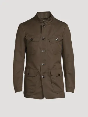 Technical Canvas Tailored Military Jacket