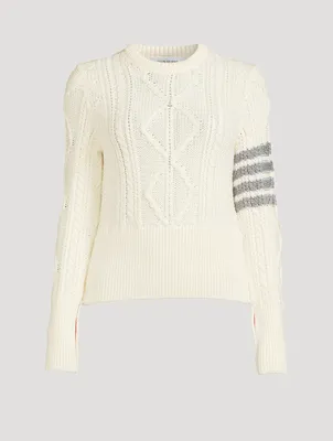 Aran Cable-Knit Wool Sweater