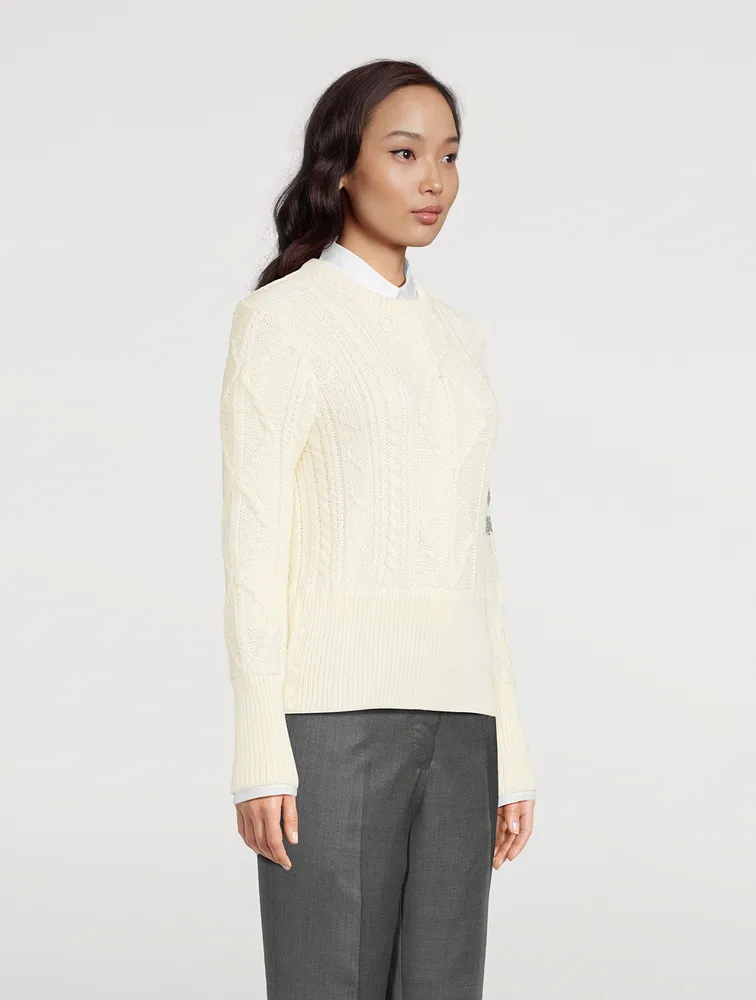 Aran Cable-Knit Wool Sweater