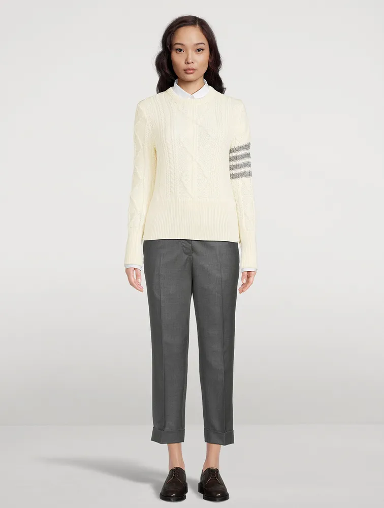 Aran Cable-Knit Wool Sweater
