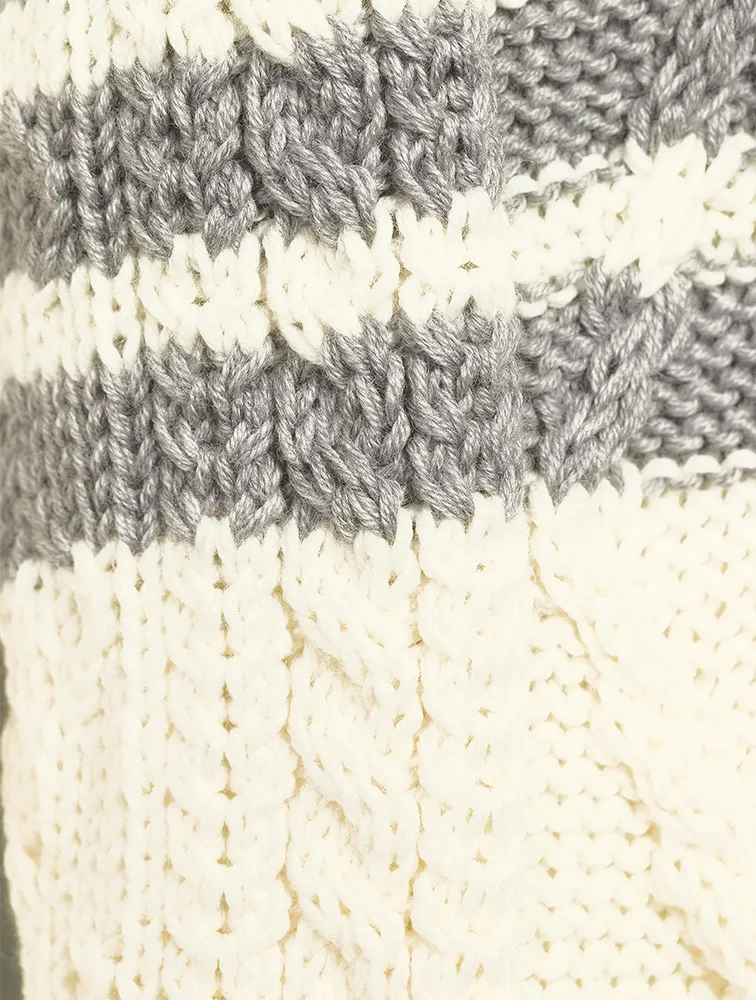 Aran Cable-Knit Wool Sweater