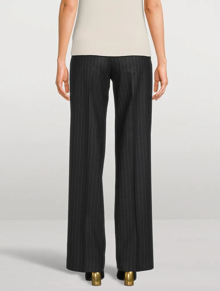 Pulley Wool Pinstriped Pants