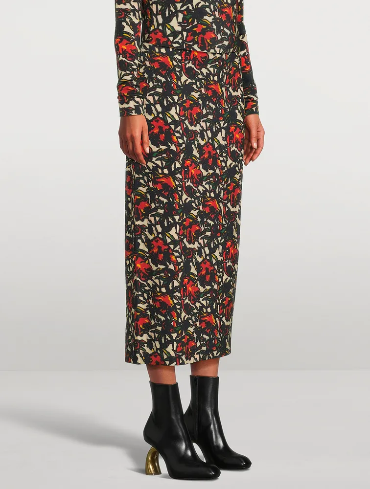 Homa Pencil Skirt Floral Print