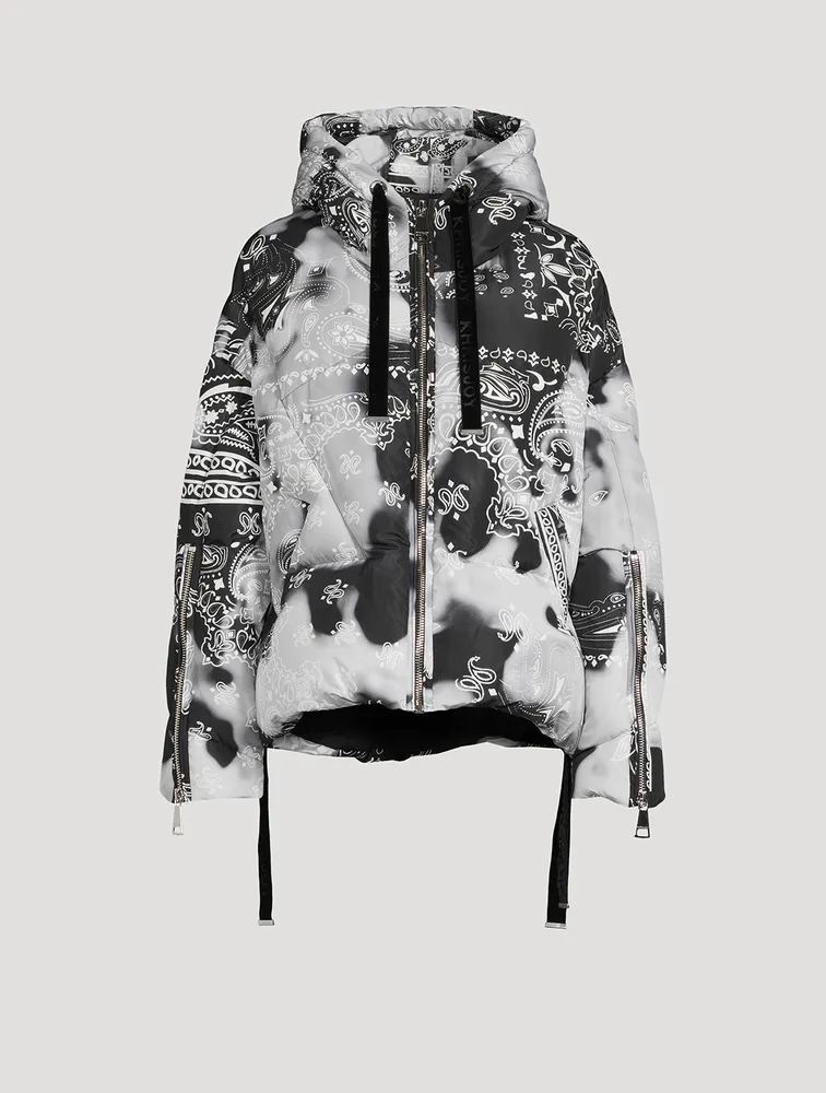 Puff Khris Velour Down Jacket In Bandana Print