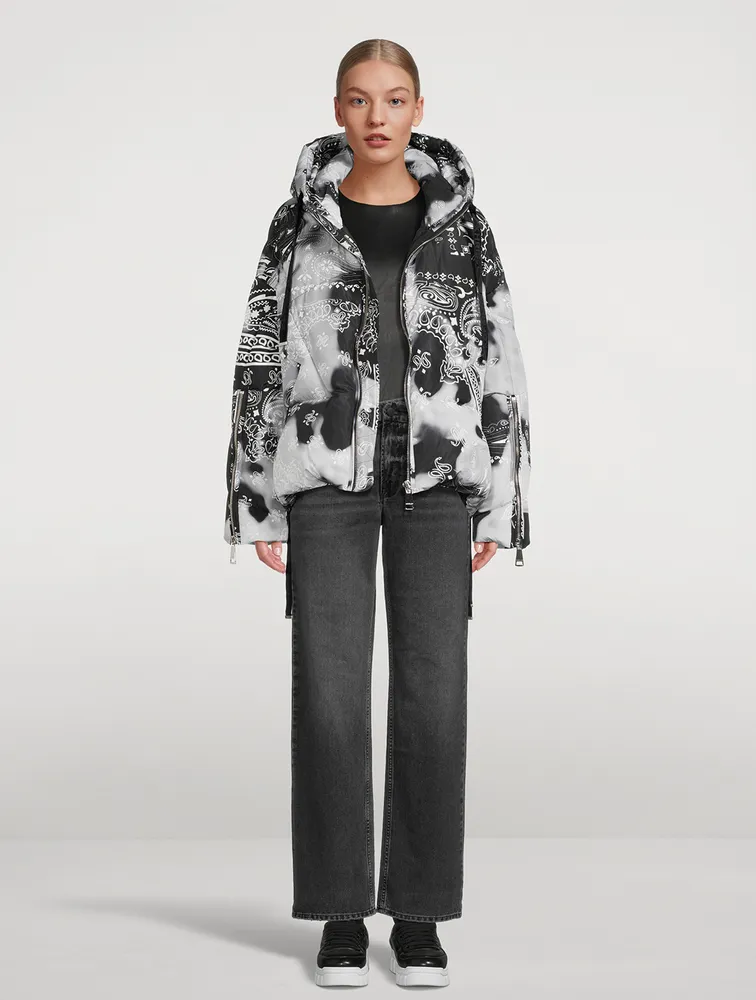 Puff Khris Velour Down Jacket In Bandana Print