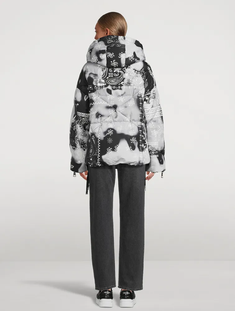 Puff Khris Velour Down Jacket In Bandana Print