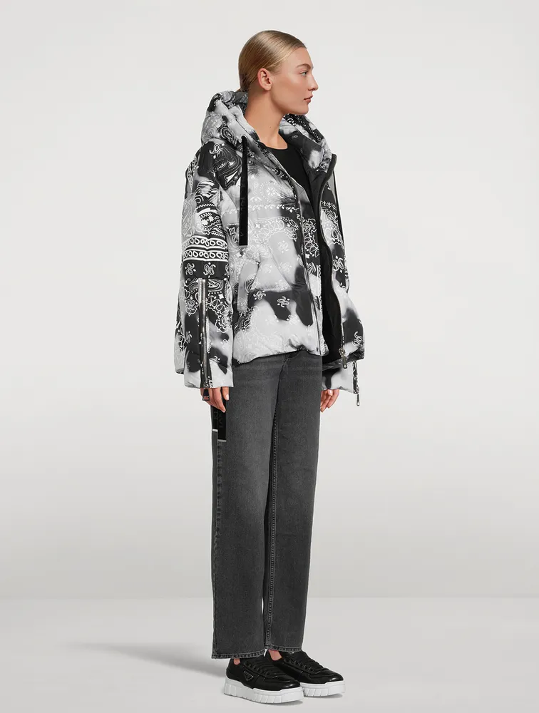 Puff Khris Velour Down Jacket In Bandana Print