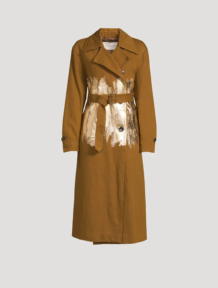 Ronas Trench Coat With Metallic Print