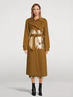 Ronas Trench Coat With Metallic Print