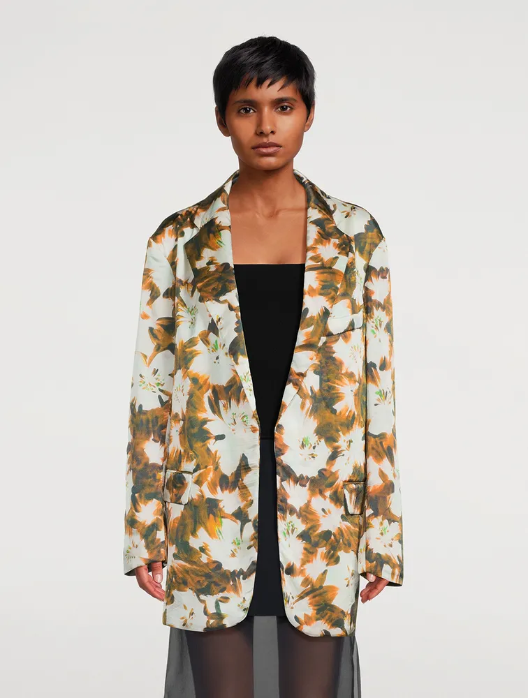 Blurs Oversized Blazer Floral Print