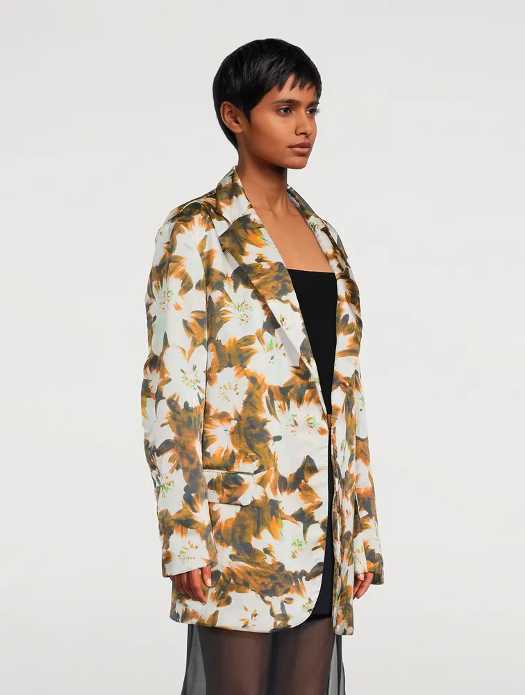 Blurs Oversized Blazer Floral Print