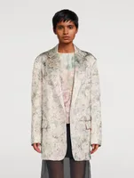 Blurs Jacquard Lurex Blazer Floral Print