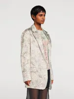 Blurs Jacquard Lurex Blazer Floral Print