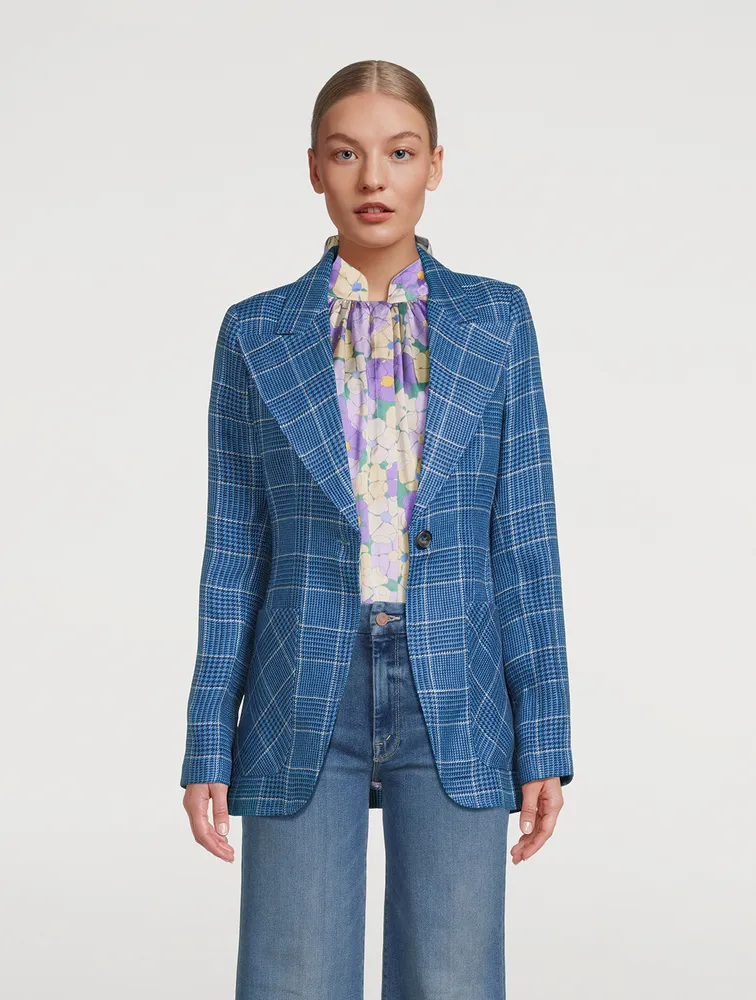 Birkin Blazer Plaid Print