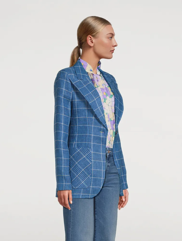 Birkin Blazer Plaid Print