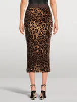 Chenille Pencil Skirt In Leopard Print