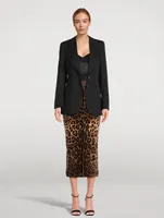 Chenille Pencil Skirt In Leopard Print