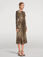 Cady Midi Dress Leopard Print