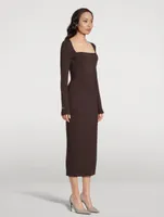 Technical Jersey Midi Dress