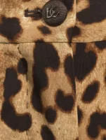 Stretch-Wool Tapered Trousers Leopard Print