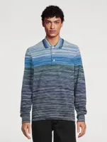 Cotton Striped Long-Sleeve Polo Shirt