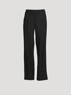 Logo-Tape Wide-Leg Trousers