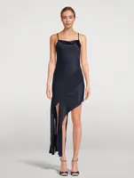 Asymmetric Stretch Silk Dress