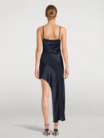 Asymmetric Stretch Silk Dress