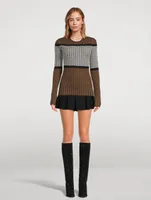 Rib-Knit Wool Sweater