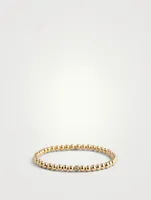 14K Gold Beaded Bracelet With Pavé Diamond Bead