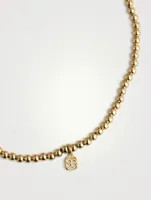 Beaded Bracelet With 14K Gold Tiny Pure Love Charm