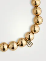 Beaded Bracelet With 14K Gold Pavé Diamond Heart Charm