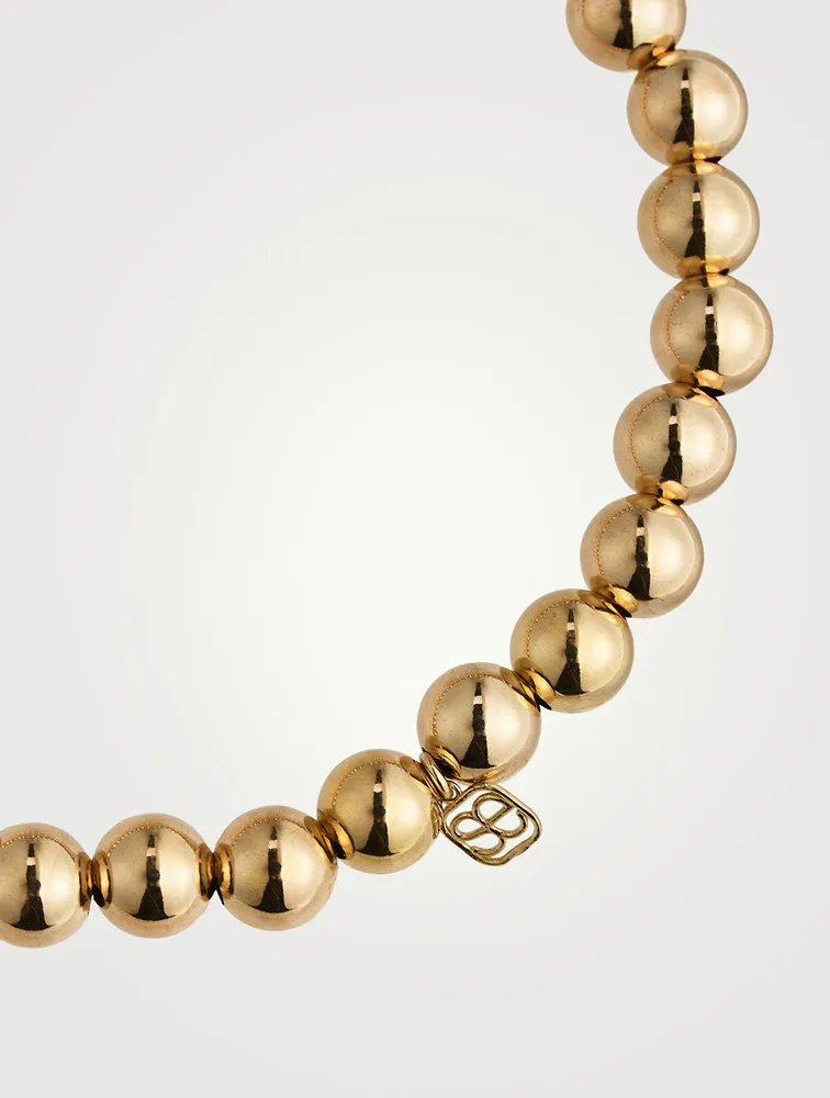 Beaded Bracelet With 14K Gold Diamond Bee Charm