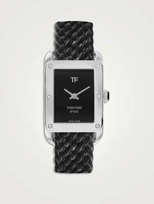 No. 003 Stainless Steel Braided Leather Strap Watch