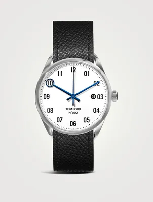 No. 002 Stainless Steel Automatic Leather Strap Watch