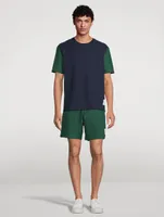 Textured Cotton Check Summer Shorts