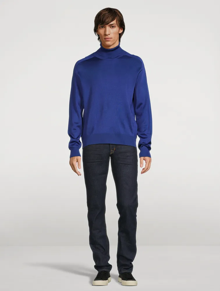 Silk-Blend Turtleneck Sweater