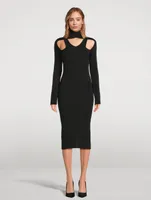 Cut-Out Knit Midi Dress