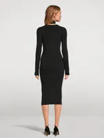 Cut-Out Knit Midi Dress