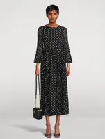 Sunray Midi Dress Polka Dot Print