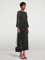 Sunray Midi Dress Polka Dot Print