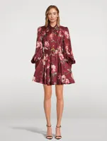 Luminosity Belted Shirt Dress Floral Print