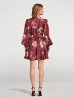 Luminosity Belted Shirt Dress Floral Print